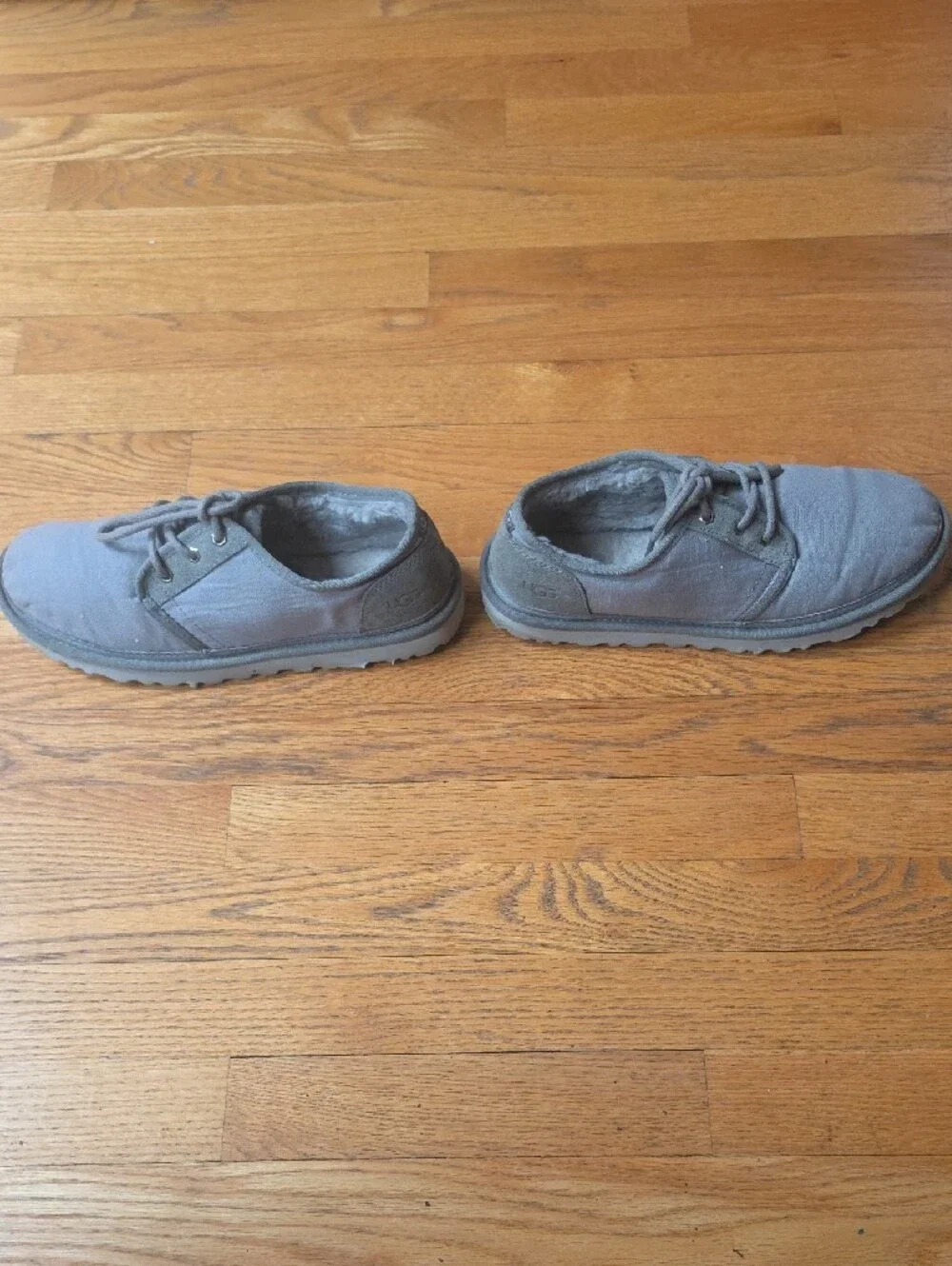 Ugg Nuemel Mens Gray Canvas Lace-Up Shoes